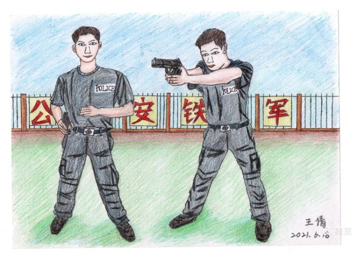 画的真nice！蒲城王警官用图画记录了3个月警校新训时光